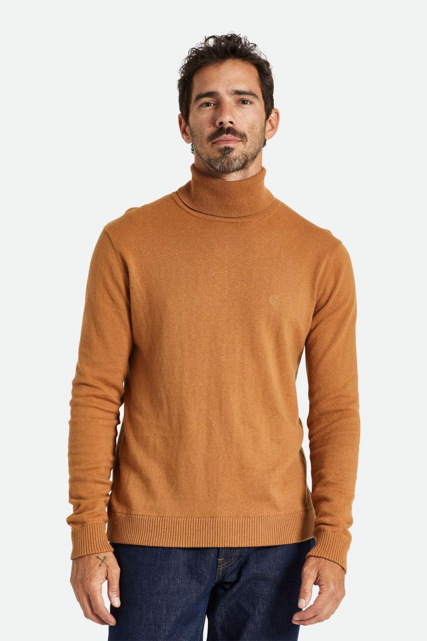 Brixton Reserve Cashmere L/S Turtleneck ニットウェア メンズ ブラウン | BPNUG5647