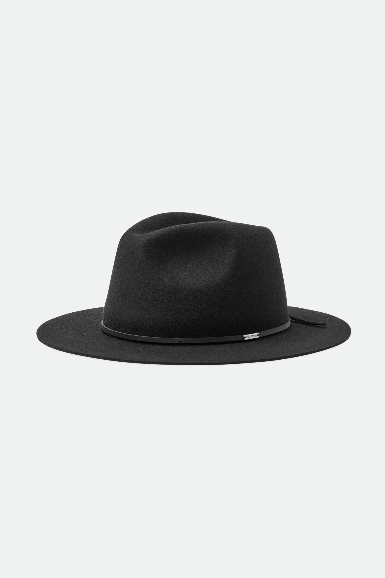 Brixton Wesley Fedora フェドーラ レディース 黒 | XZKWQ5416