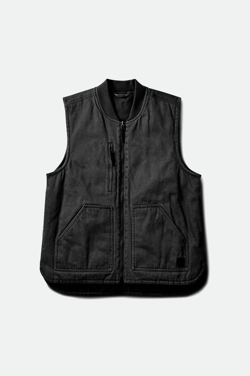 Brixton Abraham Reversible Vest ジャケット メンズ 黒 | BGEDM5792