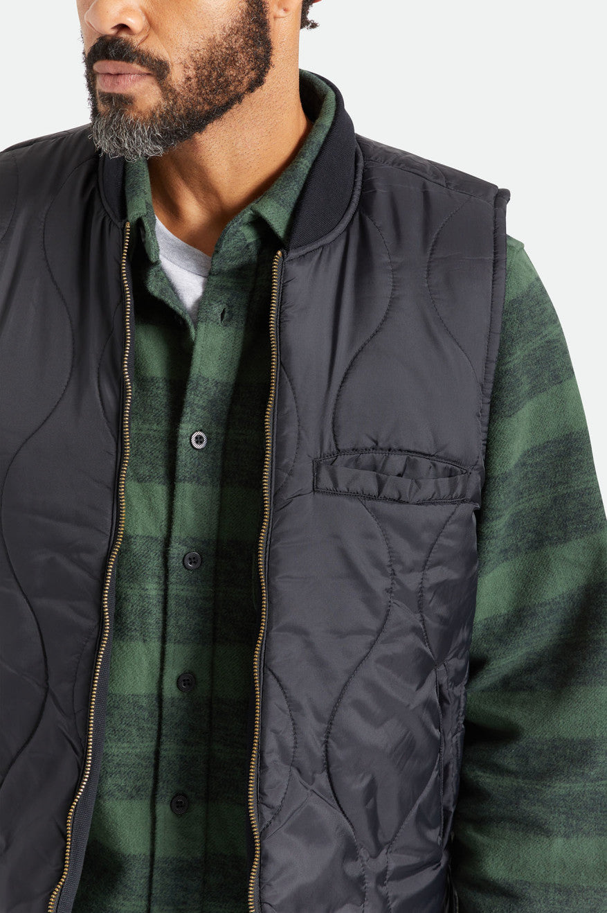 Brixton Abraham Reversible Vest ジャケット メンズ 黒 | BGEDM5792