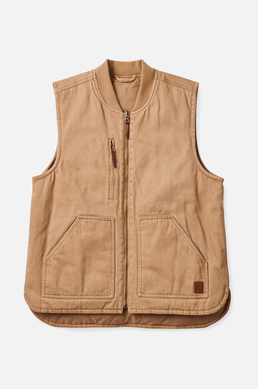 Brixton Abraham Reversible Vest ジャケット メンズ ベージュ | YIRPX8596