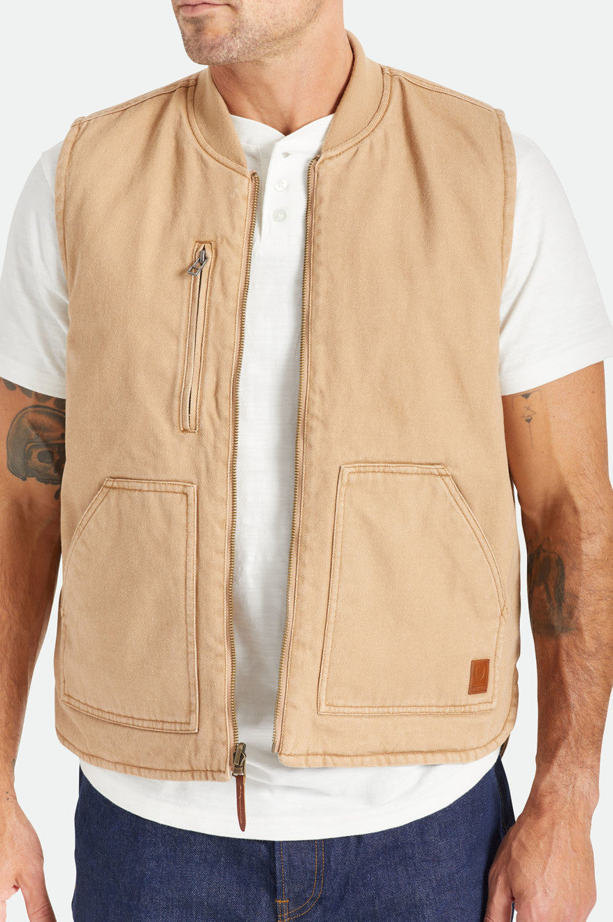 Brixton Abraham Reversible Vest ジャケット メンズ ベージュ | YIRPX8596