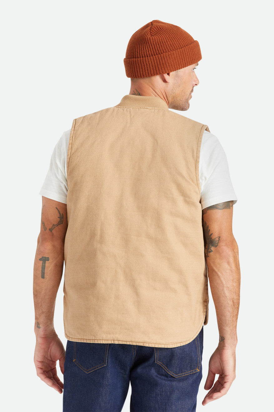 Brixton Abraham Reversible Vest ジャケット メンズ ベージュ | YIRPX8596