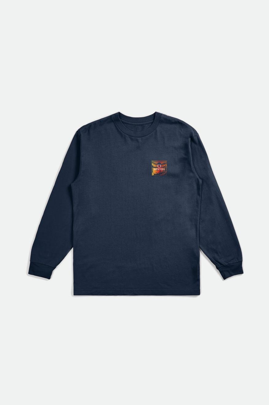 Brixton Alpha Square L/S Standard トップス メンズ 青 | LMFWG8095