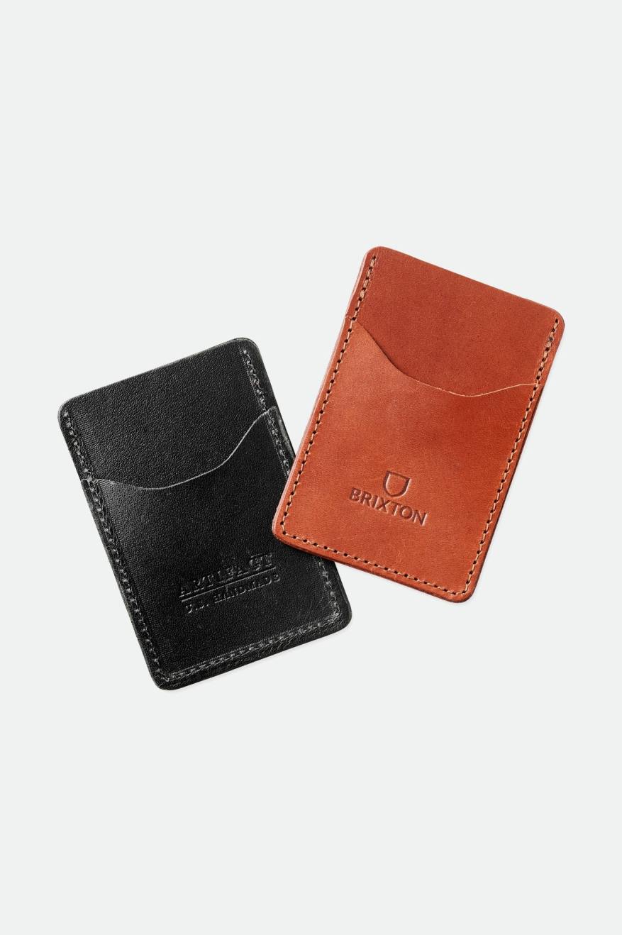 Brixton Artifact レザー Card Holder Wallet アクセサリー ユニセックす ブラウン | AMXCD0435