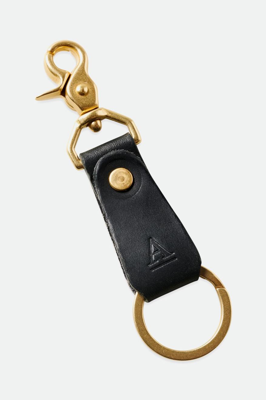 Brixton Artifact レザー Key Clip アクセサリー ユニセックす 黒 | TVAGJ4671