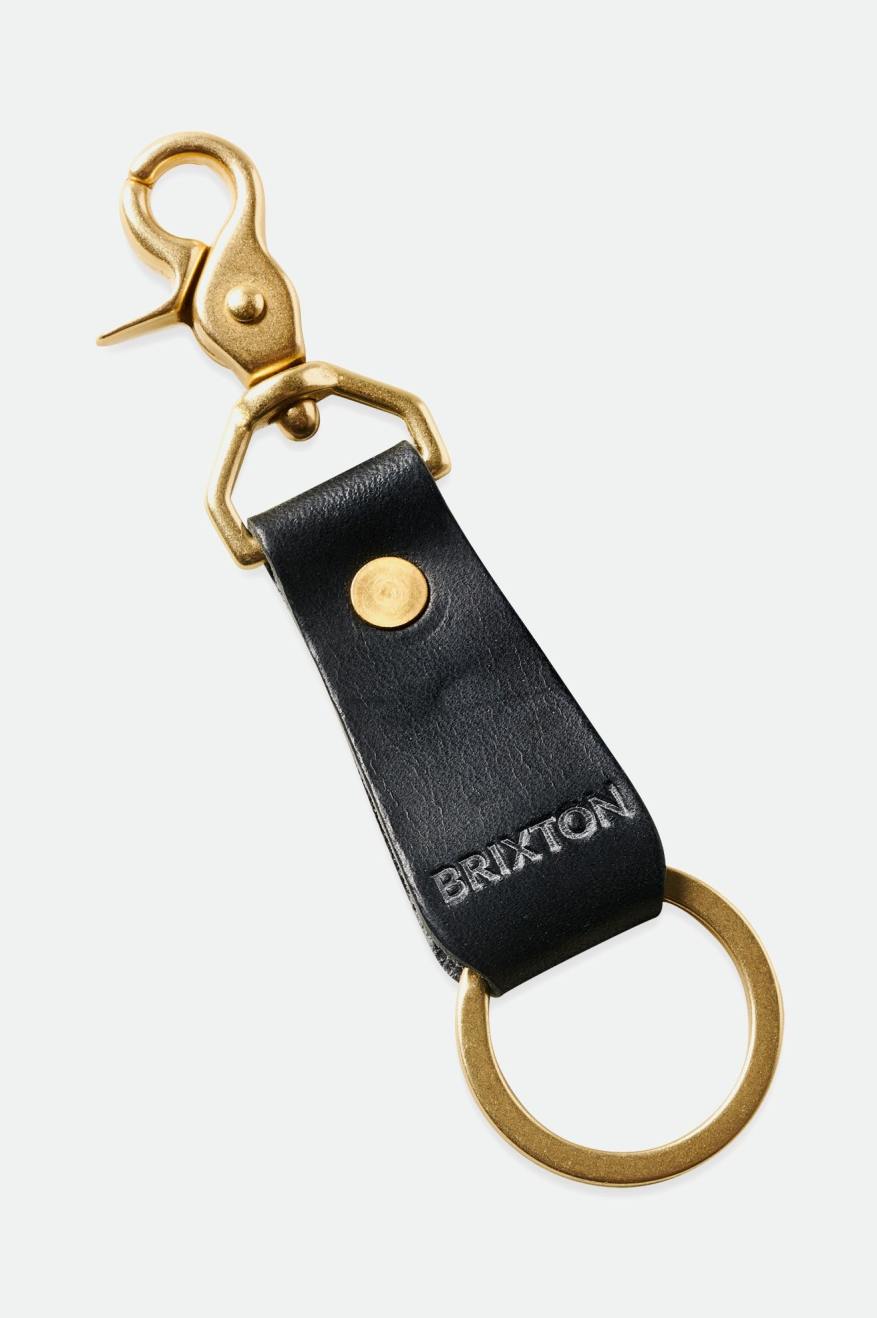 Brixton Artifact レザー Key Clip アクセサリー ユニセックす 黒 | TVAGJ4671