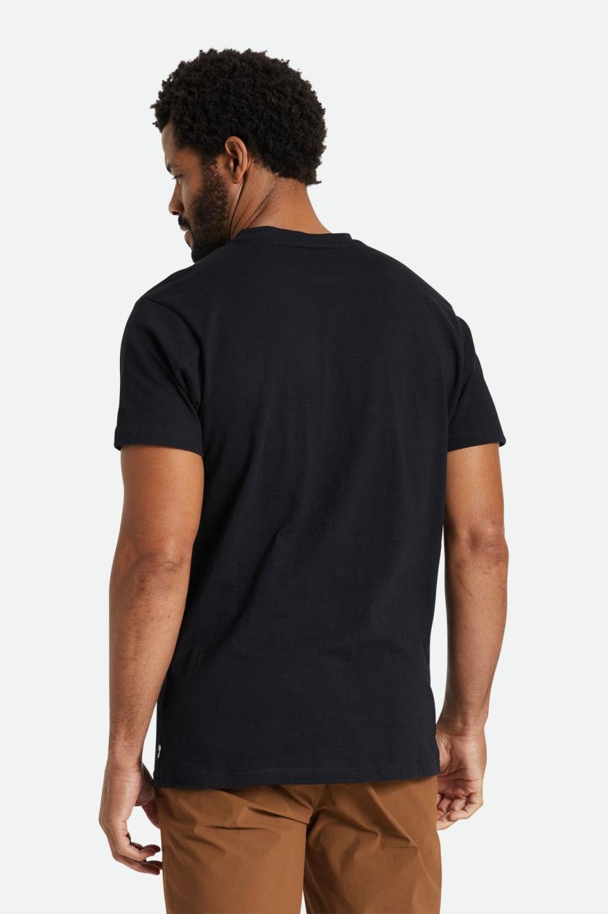 Brixton Basic Slub S/S Henley ニットウェア メンズ 黒 | RWATE8297