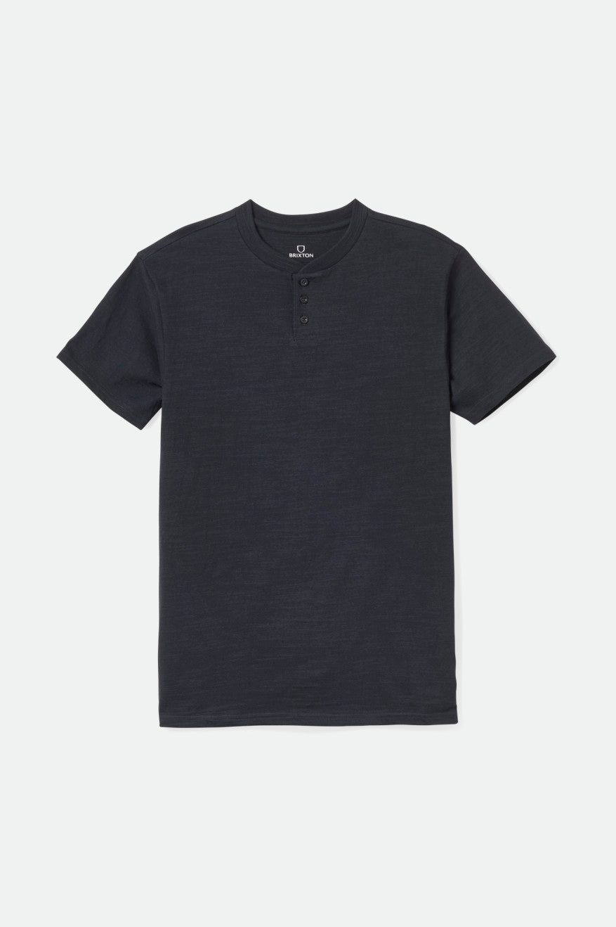 Brixton Basic Slub S/S Henley ニットウェア メンズ 黒 | RWATE8297