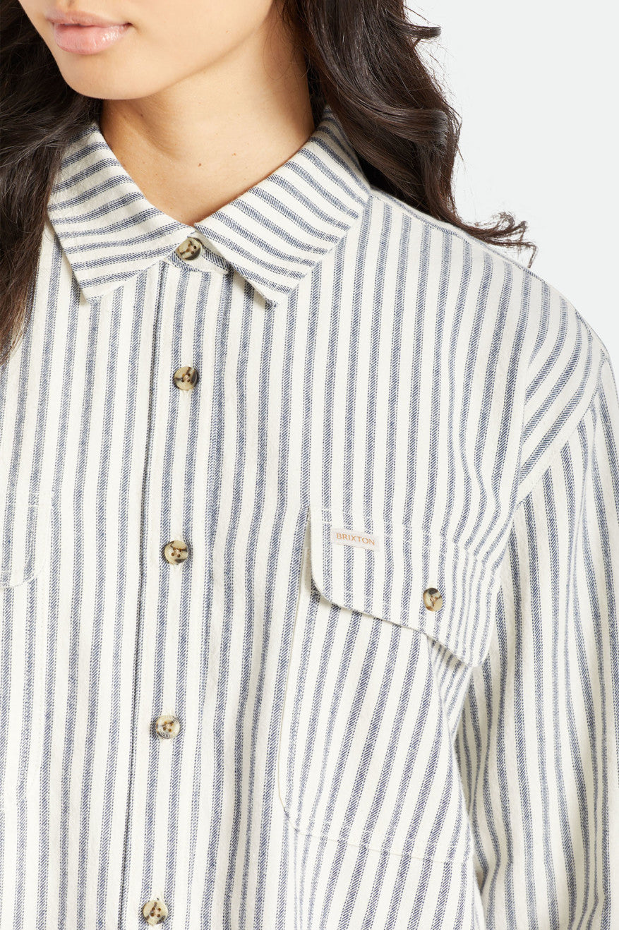 Brixton Bowery Boyfriend L/S トップス レディース Stripes | LVNAO4890