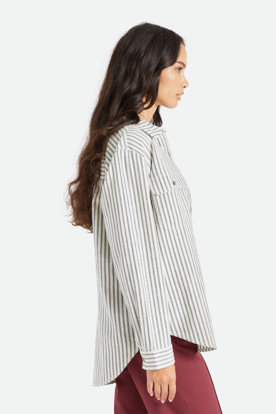 Brixton Bowery Boyfriend L/S トップス レディース Stripes | LVNAO4890