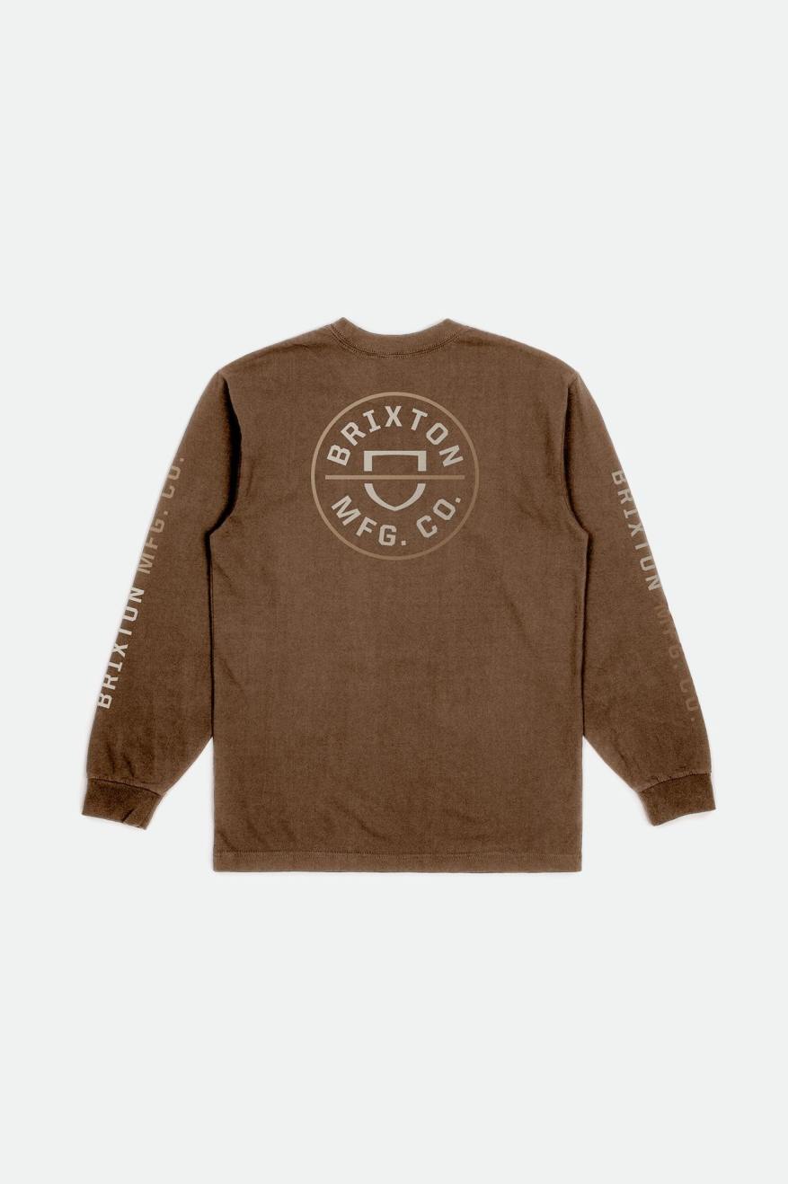 Brixton Crest L/S Standard トップス メンズ ベージュ | QEBSZ3092