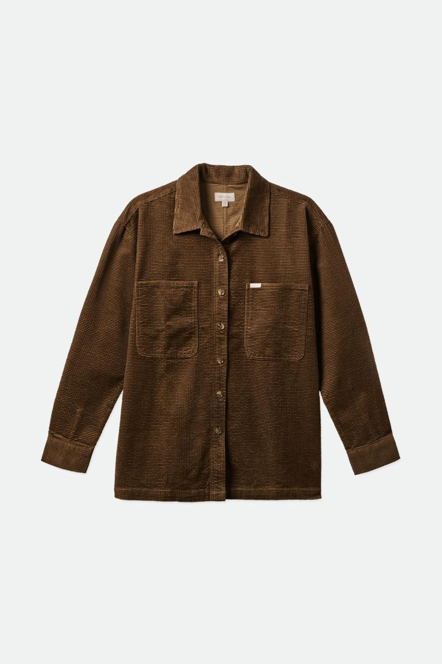 Brixton Dundee Corduroy Overshirt トップス レディース ブラウン | VBEDI8306