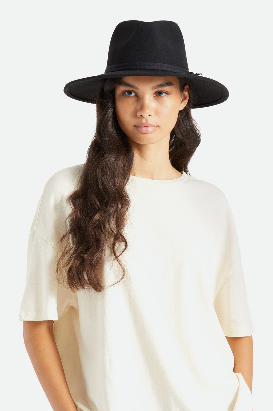 Brixton Joanna Felt Packable Hat ハット レディース 黒 | HXKDN3591