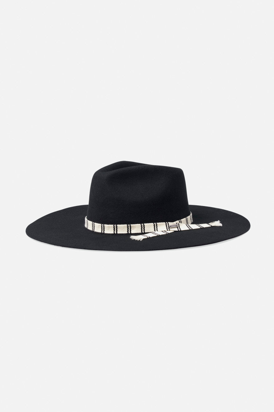 Brixton Leigh Felt Fedora フェドーラ レディース 黒 | XRLQZ3854