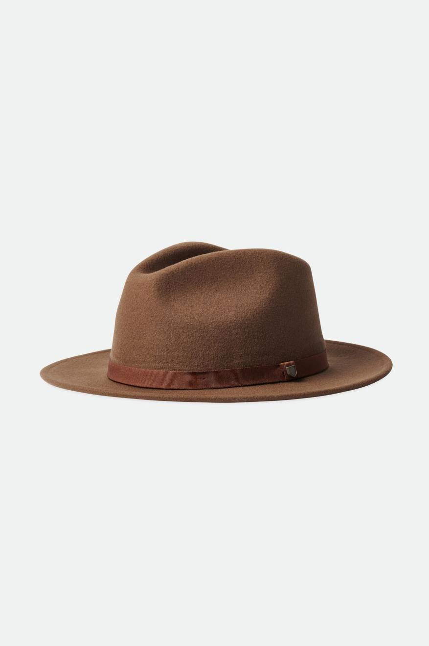 Brixton Messer Packable Fedora フェドーラ レディース ブラウン | PTQIV6128