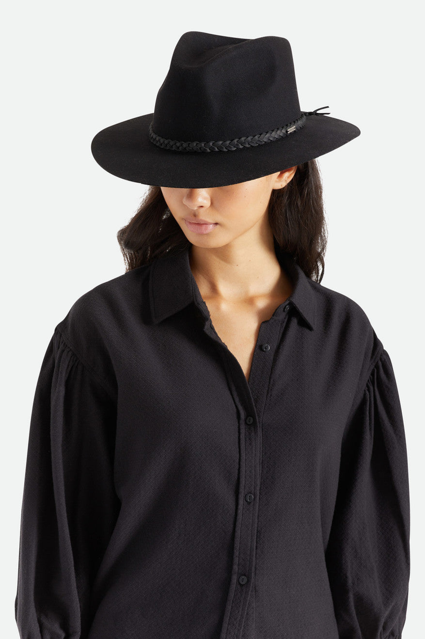 Brixton Messer Western Fedora フェドーラ レディース 黒 | WIHFU5938