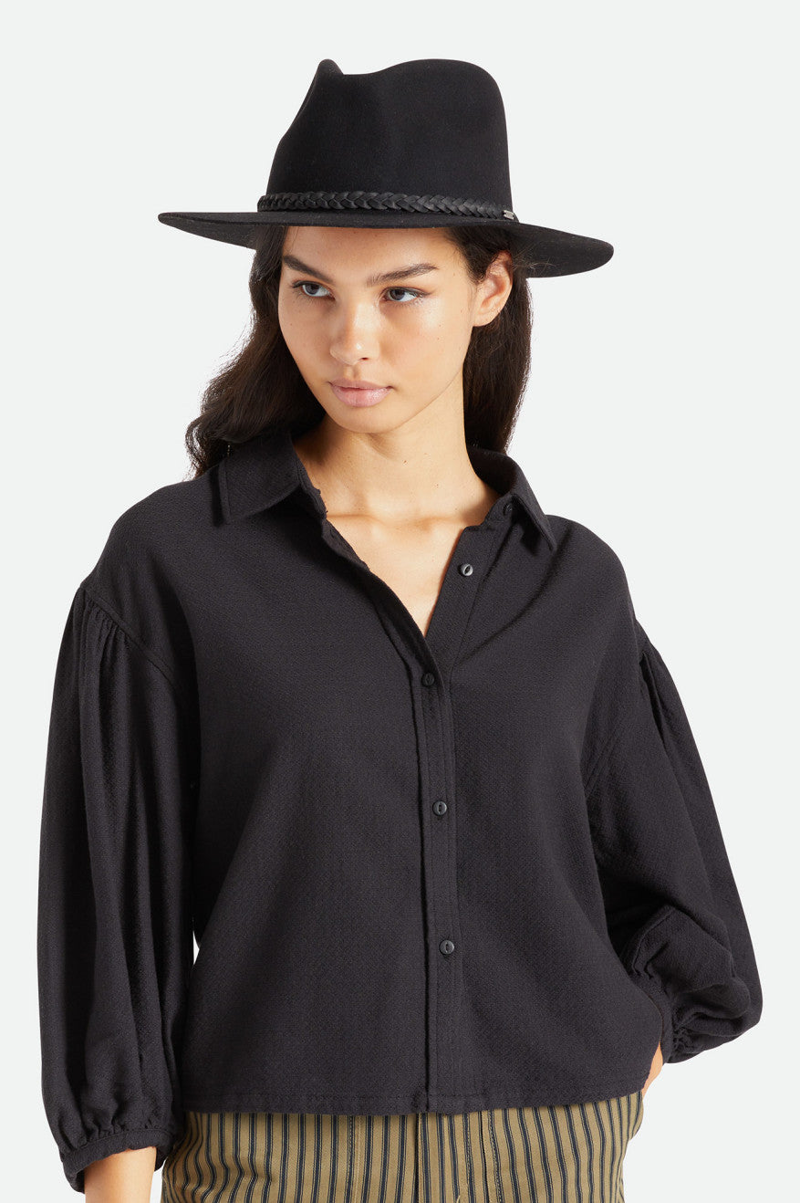 Brixton Messer Western Fedora フェドーラ レディース 黒 | WIHFU5938