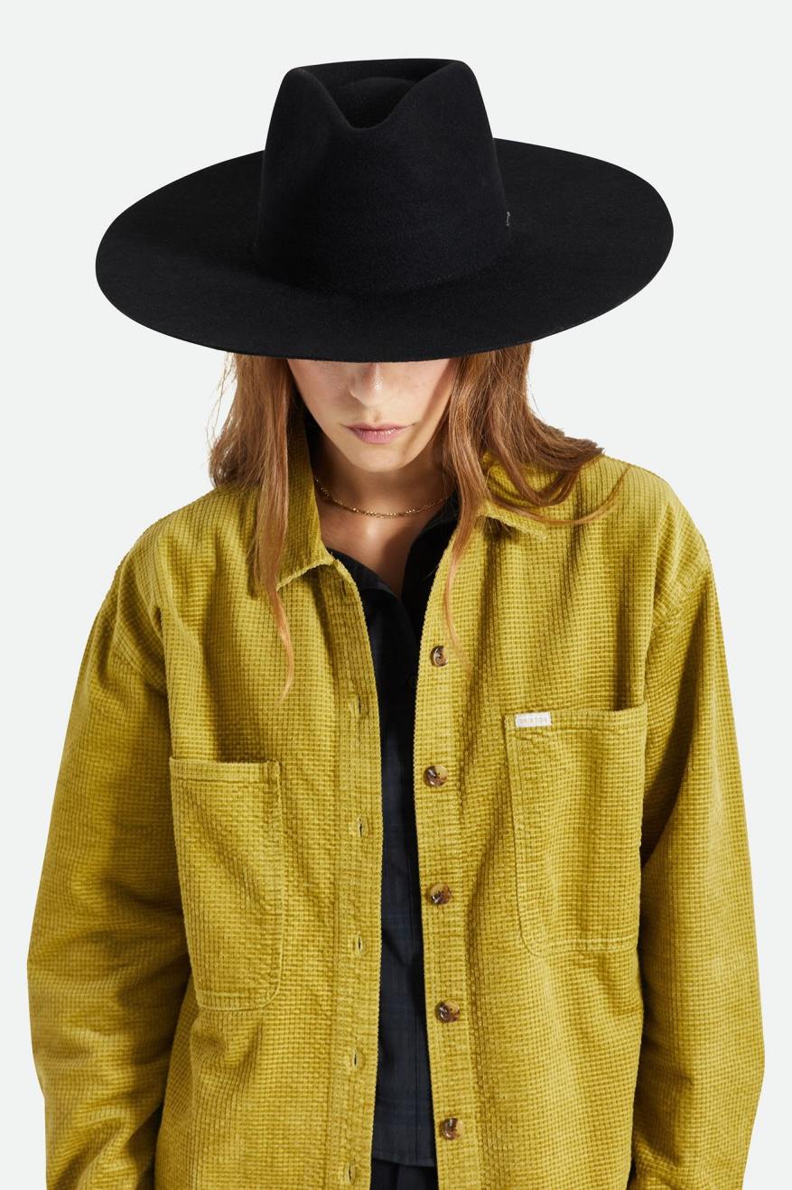 Brixton Primrose Felt Fedora フェドーラ レディース 黒 | KCMNY8572