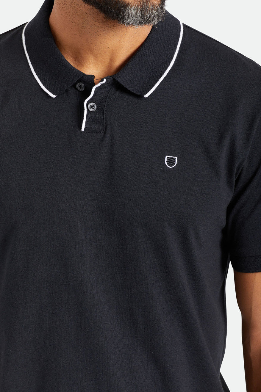 Brixton Proper S/S Polo ニットウェア メンズ 黒 | WPTSB5187