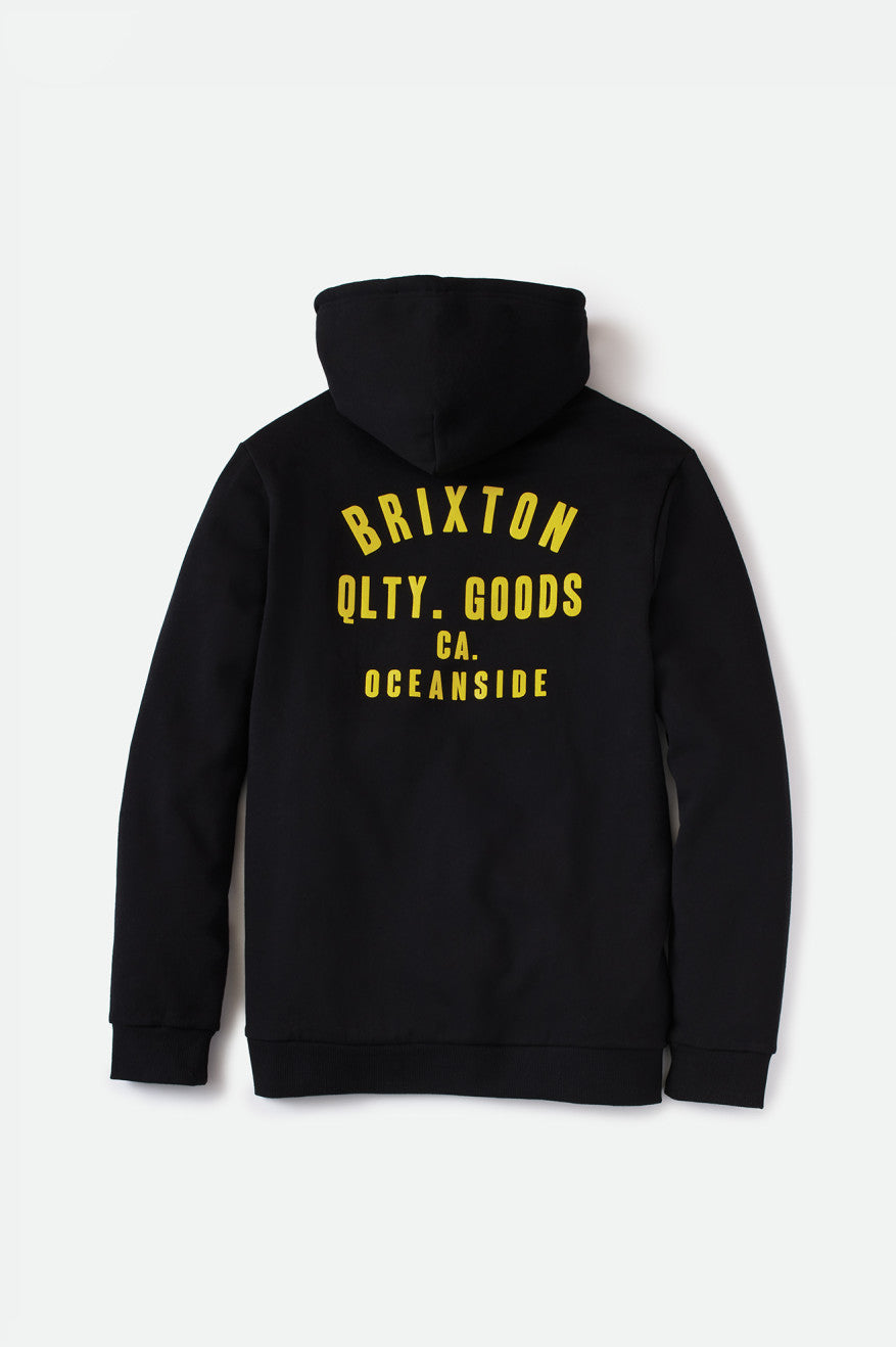 Brixton Woodburn Oceanside Fleece パーカー メンズ 黒 ゴールド | AIHPN0539